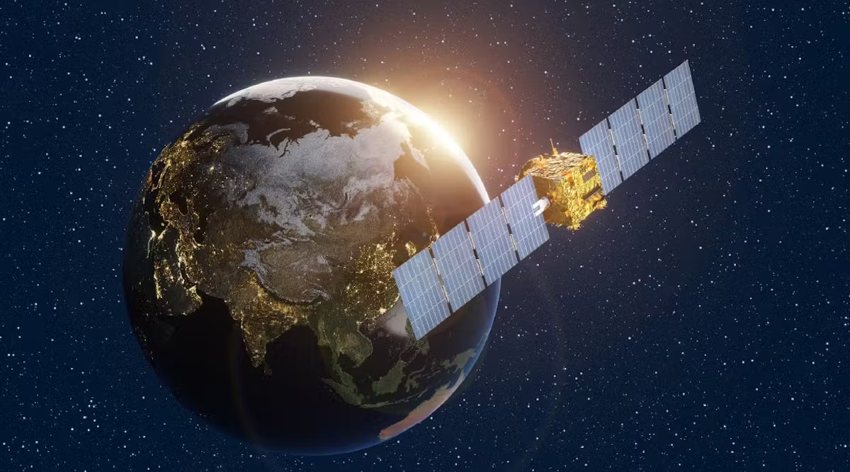 Collection of satellite over earth communications in a gallery layout